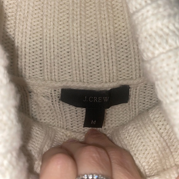J. Crew Ivory Cable Knit Turtleneck Sweater - Picture 2 of 4